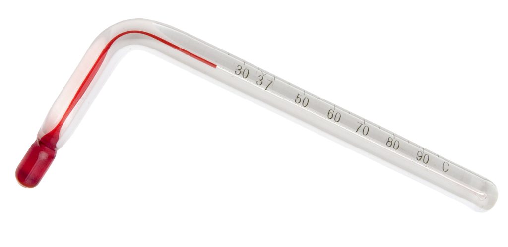 H-B DURAC® Angled Liquid-in-Glass Laboratory Thermometer, Organic Liquid Fill