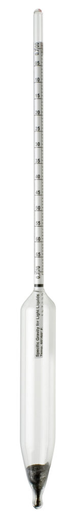 H-B DURAC® Specific Gravity / Relative Density (G/cmᶟ) Precision Hydrometers; Traceable to NIST