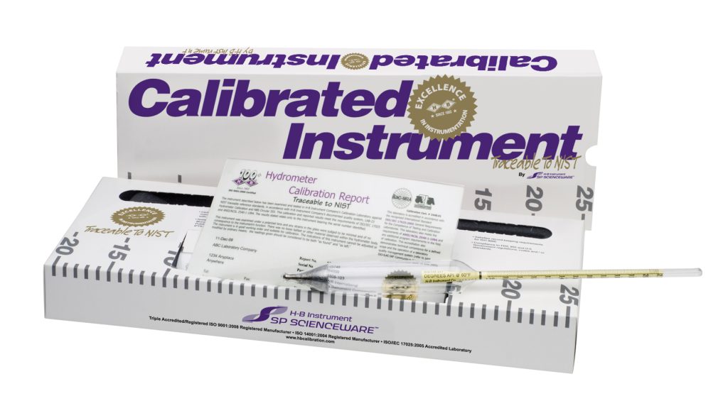 H-B DURAC® API ASTM Hydrometers with Individual Calibration Report; Traceable to NIST
