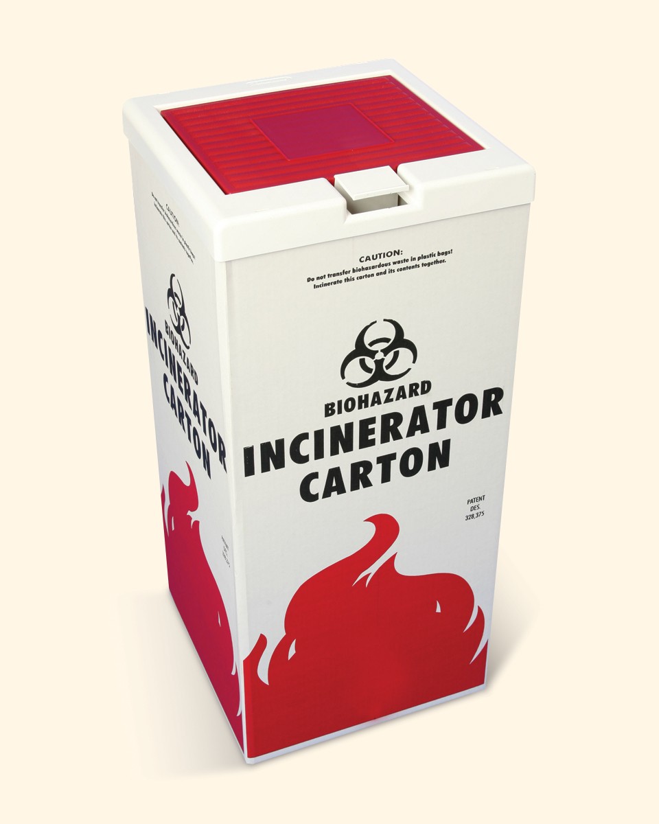 Cover for Biohazard Incinerator Disposal Carton