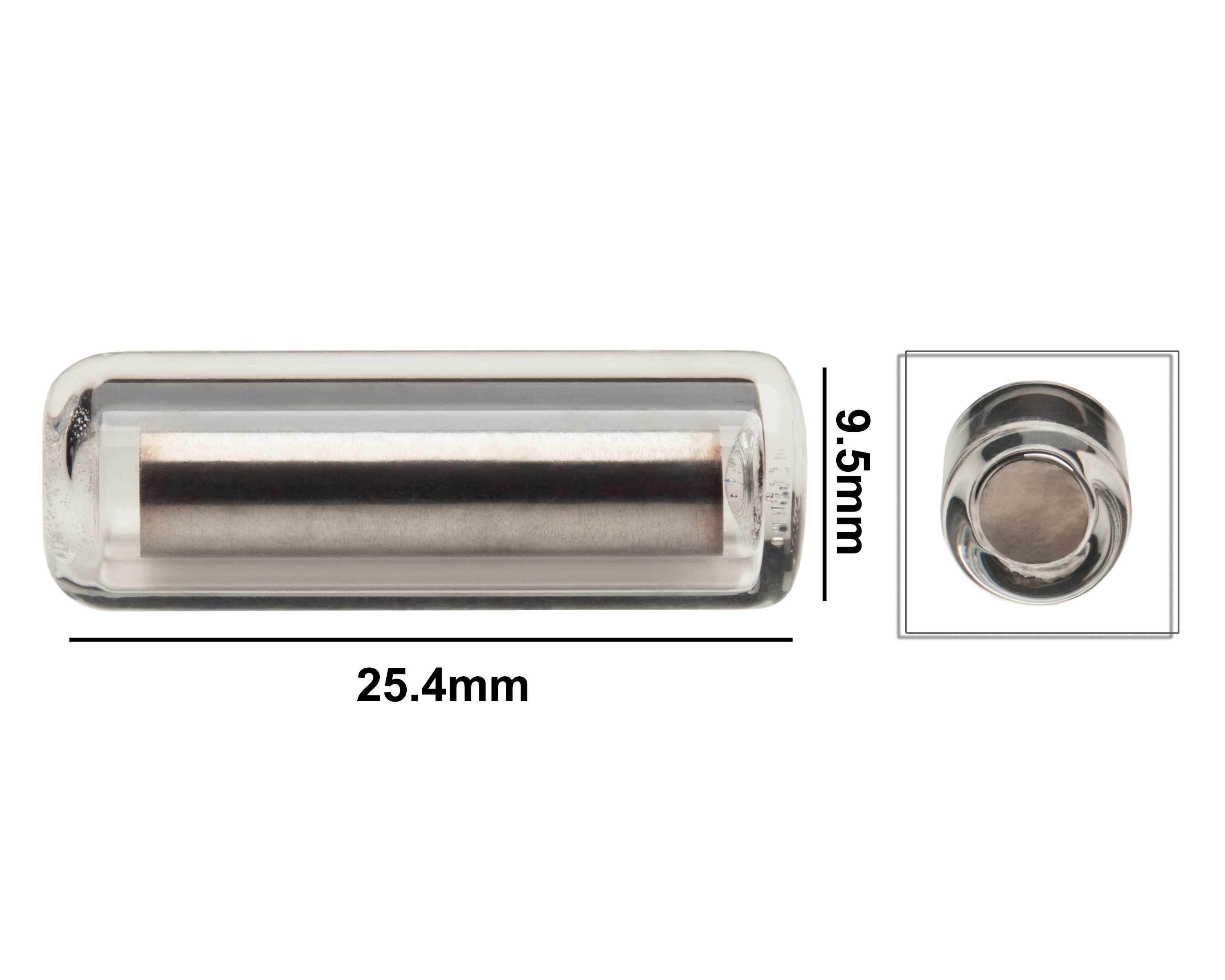 SP Bel-Art Pyrex Magnetic Stirring Bar; Glass Encapsulated, 25.4 x 9.5mm