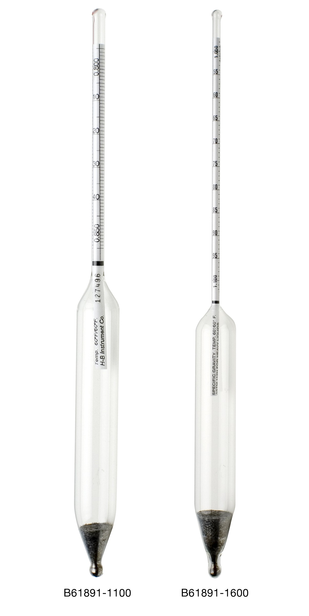 H-B DURAC Specific Gravity ASTM Hydrometers; Traceable to NIST