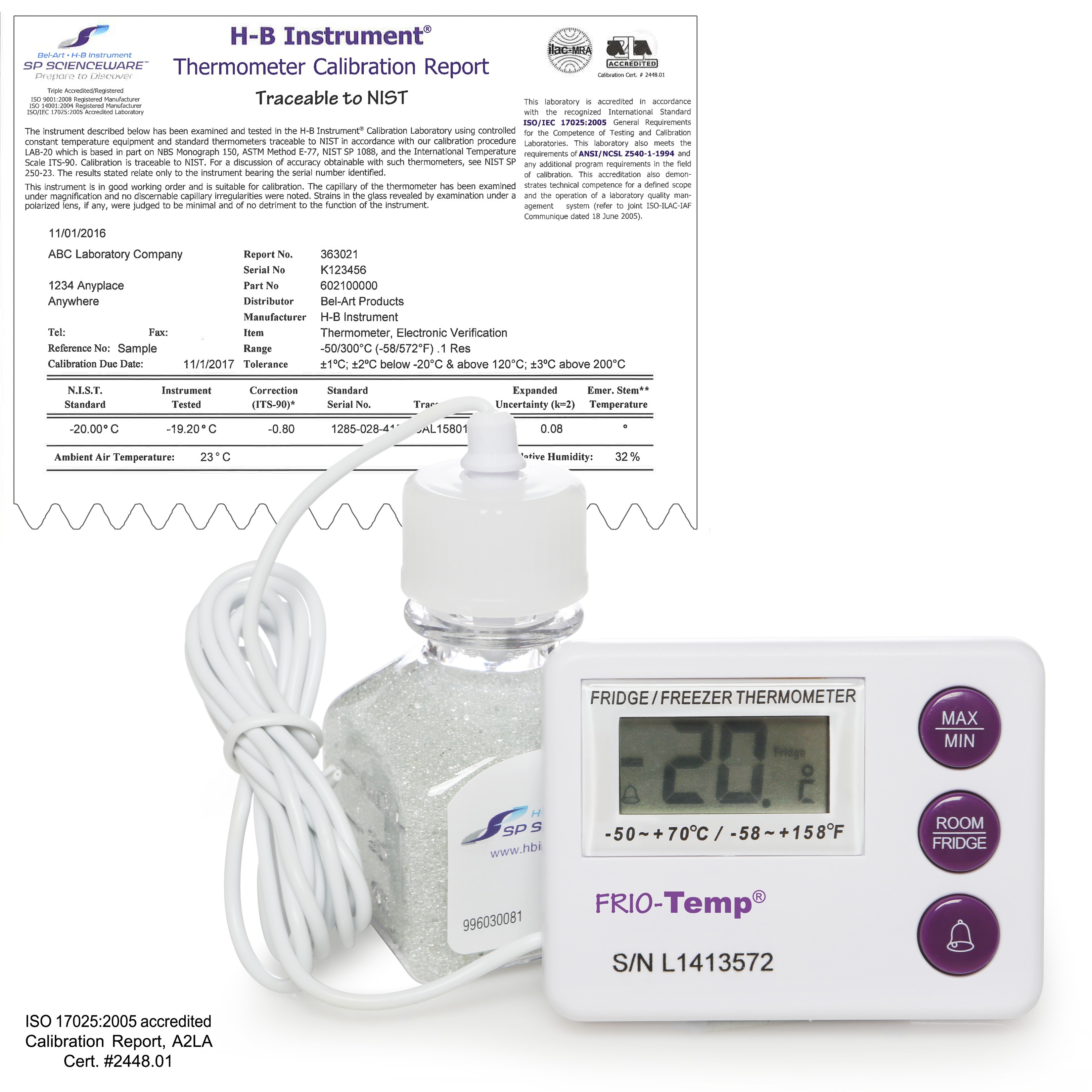 Bel-Art B60210-0700 Electronic Verification Thermometer, 37¡C