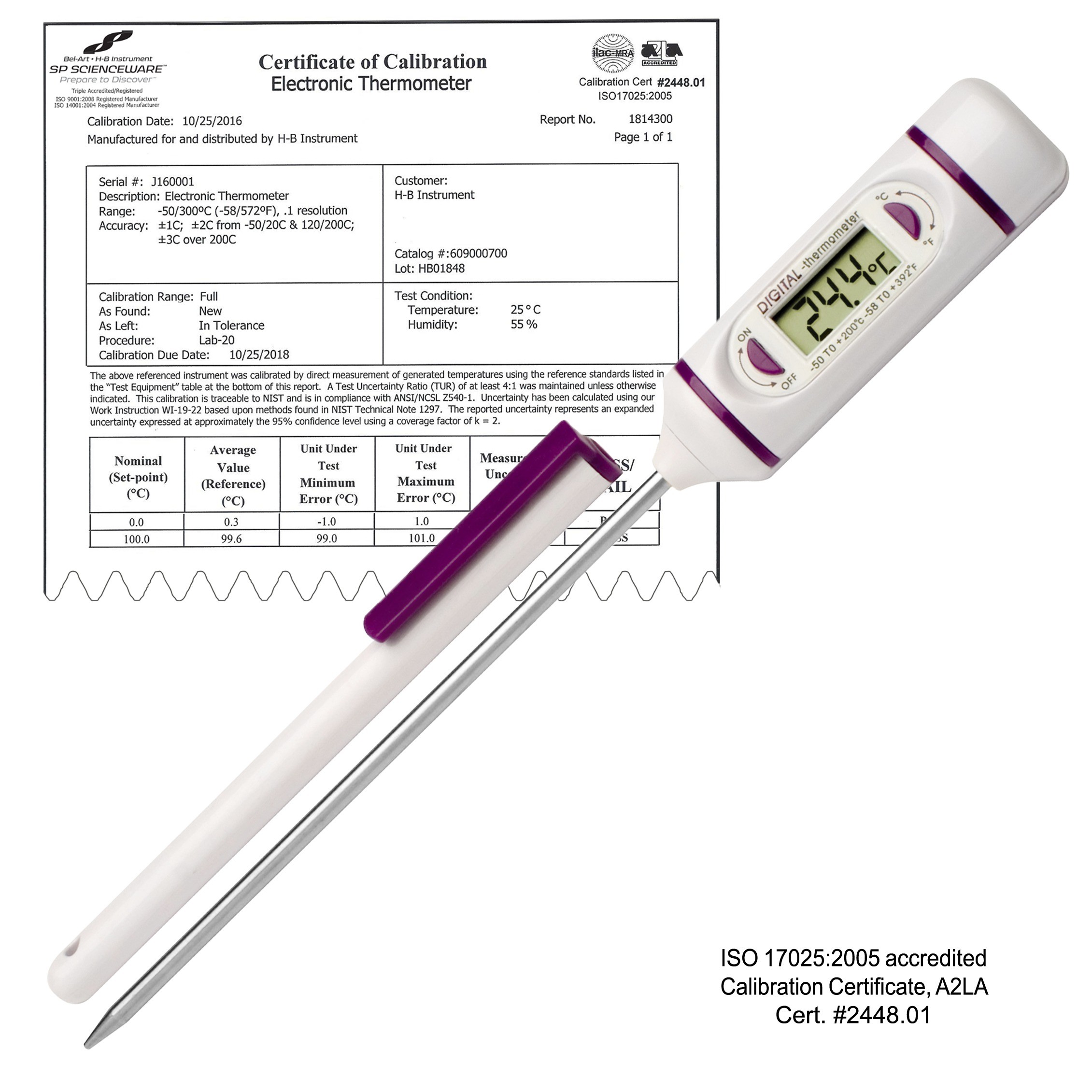 SP Bel-Art, H-B DURAC Infrared Thermometers with Individual Calibration  Report