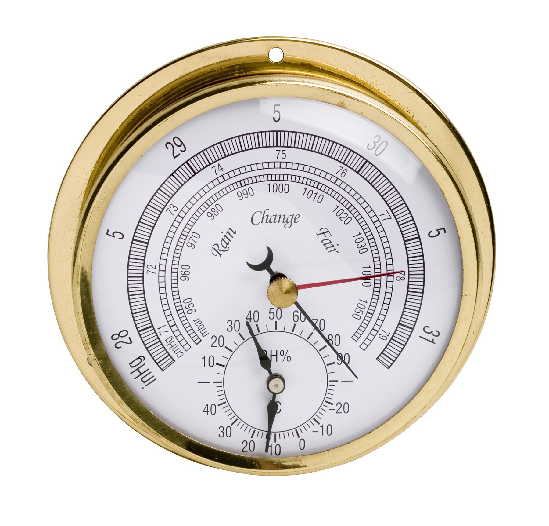 English wall barometer-thermometer-hygrometer, in mahoga…
