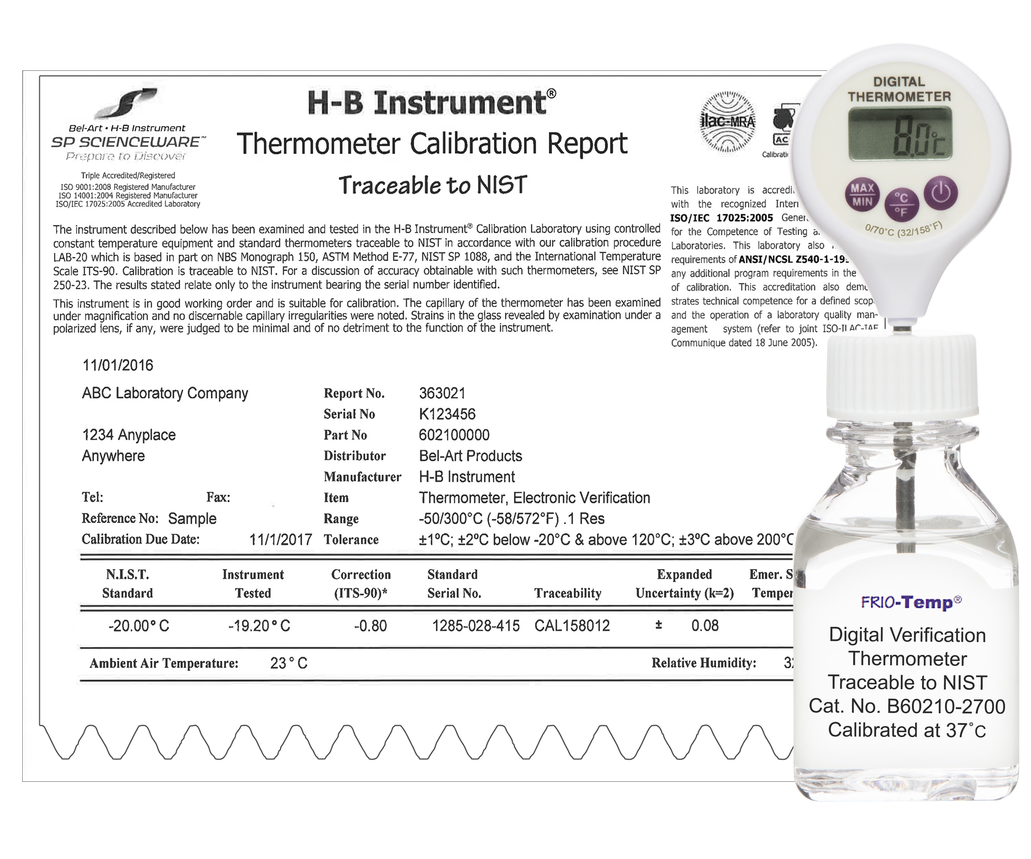 H-B Frio-Temp Incubator Verification Thermometer